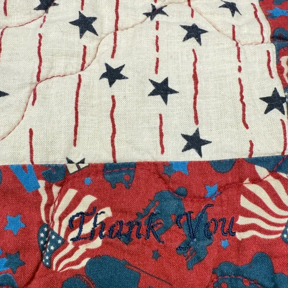 Vintage Military inspired baby quilt/lap blanket, two sided 33.5inx33.5in